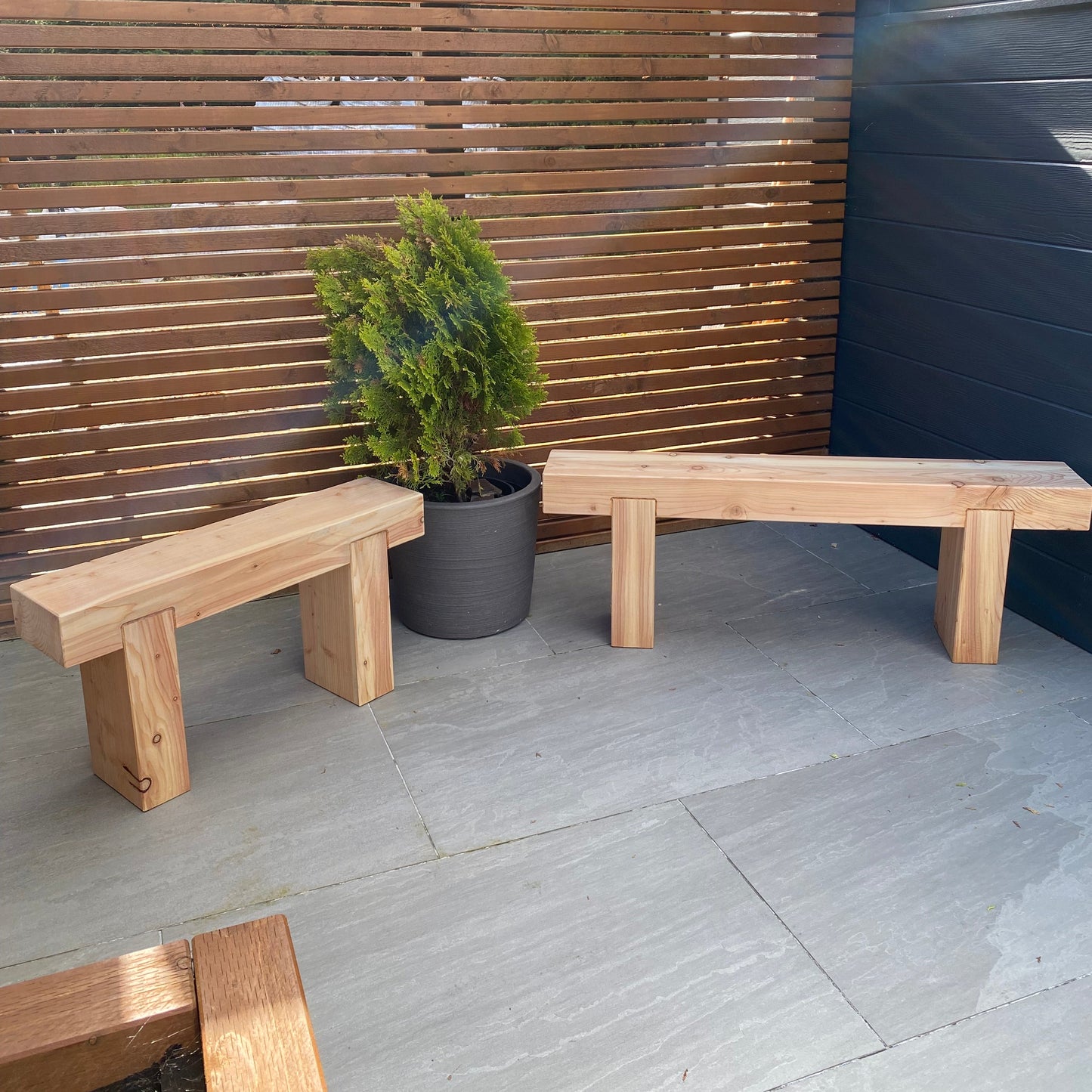 Handmade Larch Sleeper Garden Bench