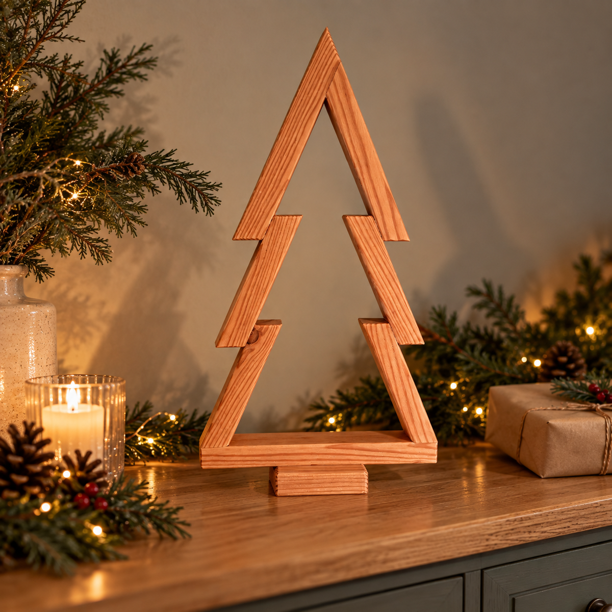 Wooden Christmas Tree Decoration